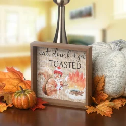 Online 8 in. Shadow Box with Cute Squirrel Hanging Wall Art Fall Decoration Fall Decorations