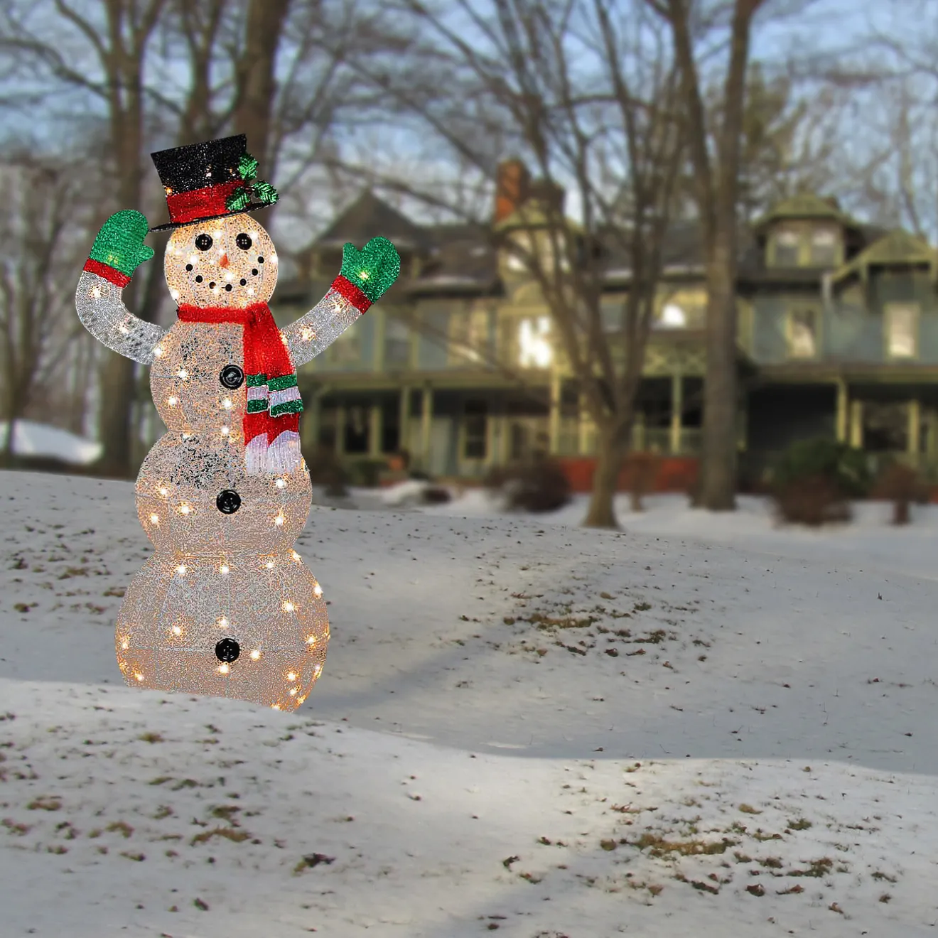 Outlet 48 in. Snowman Decoration with Clear Lights Yard Decorations