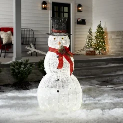 Best 60 in. Snowman Decoration with Warm White LED Lights Yard Decorations