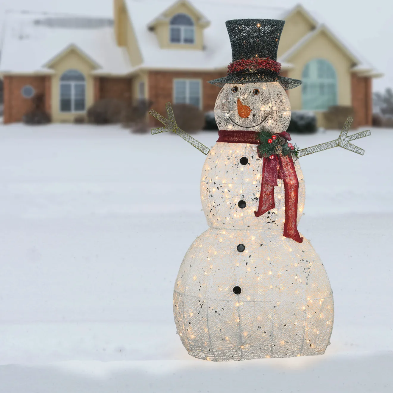 Best 60 in. Snowman Decoration with Warm White LED Lights Yard Decorations