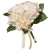 Hot 12 in. Spring Floral Bouquet with Cream Rose and Peony Blooms, Ribbon, Seed Pods, Leafy Greens Flower Arrangements