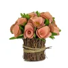 Sale 7 in. Spring Floral Bundle with Pink Floral Blooms, Twig Base Flower Arrangements