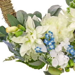 Best 20 in. Spring Hoop Wreath with Dahlia, Peony, and Hydrangea Blooms Wreaths