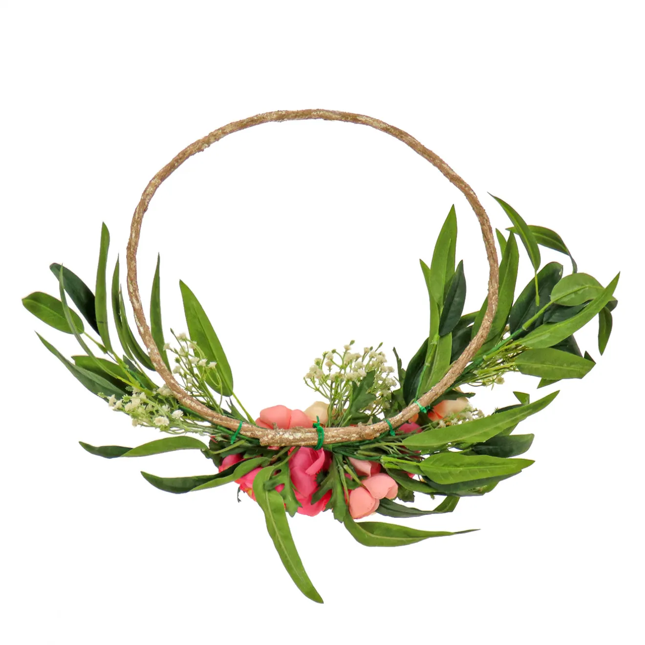16 in. Spring Hoop Wreath with Eucalyptus and Buttercups Wreaths