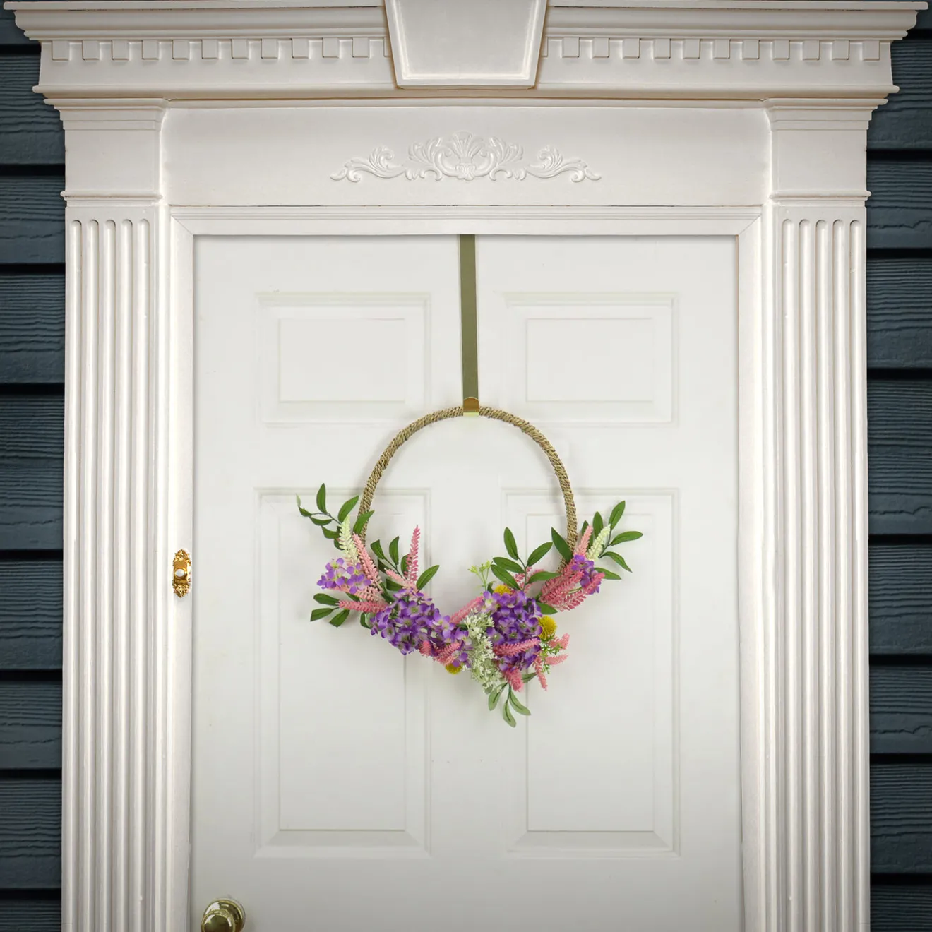 16 in. Spring Hoop Wreath with Lavender and Blossom Wreaths