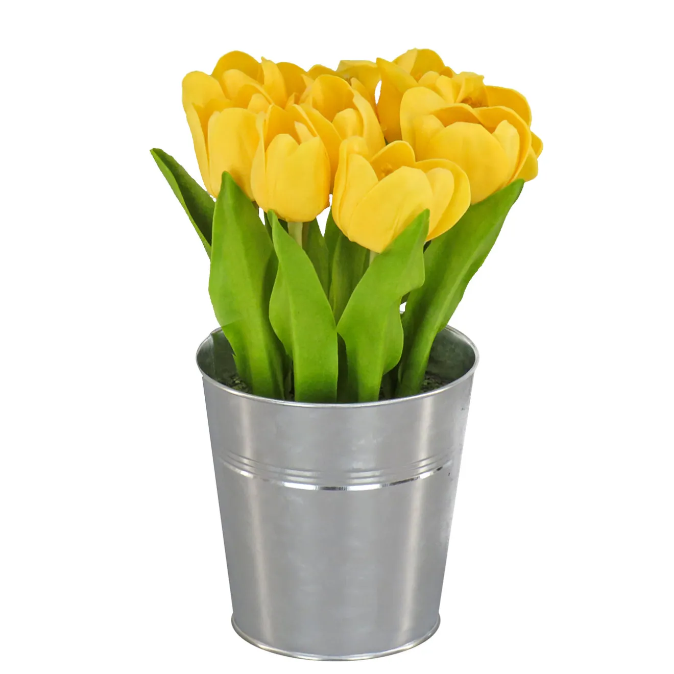 Sale 9 in. Spring Light Yellow Tulip Bouquet Flower Arrangements