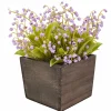 Best 10 in. Spring Mauve Lily-of-the-Valley Flowers in Wood Box Potted Plants