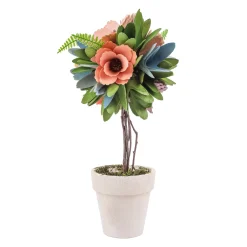 New 12 in. Spring Multicolor Floral Topiary Decor Potted Plants