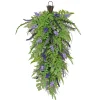 Best 30 in. Spring Teardrop Wall Hanging Decoration with Astilbe Flower Blooms, Ferns, Leafy Greens Hanging Plants