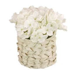 Online 10 in. Spring White Hydrangea Bouquet in White Basket Flower Arrangements