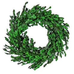 Best 18 in. Spring Wreath with Boxwood Flowers, Flowing Green Stems Wreaths