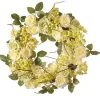 Discount 20 in. Spring Wreath with Cream Rose Blooms, Branches, Leafy Greens Wreaths