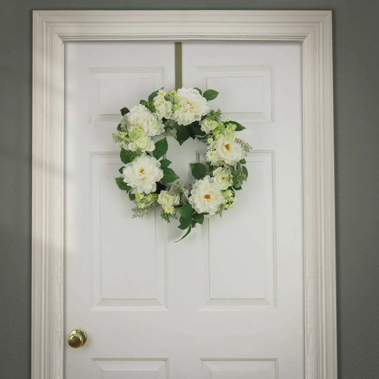 Discount 22 in. Spring Wreath with Daisy, Peony, and Buttercup Blooms Wreaths
