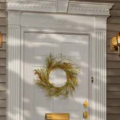 Sale 22 in. Spring Wreath with Fern Fronds, Curled Branch Sprigs, Flowing Green Stems? Wreaths