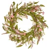 Clearance 22 in. Spring Wreath with Flower Blooms, Seed Pods, Leafy Greens Wreaths