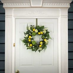 Hot 22 in. Spring Wreath with Lemons, Artichokes, Daisy Blooms, Leafy Greens Wreaths