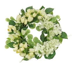 Hot 22 in. Spring Wreath with Tulip and Buttercup Blooms Wreaths
