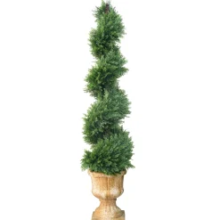 Hot 54 in. Upright Juniper Slim Spiral Topiary Tree in a Decorative Urn Topiaries & Shrubs