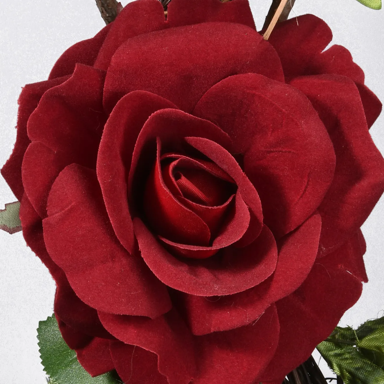 20 in. Valentine's Floral Heart Red Roses Wreath Wreaths