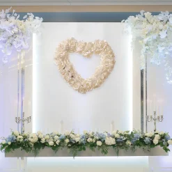 Hot 20 in. Valentine's Floral Heart White Roses Wreath Wreaths