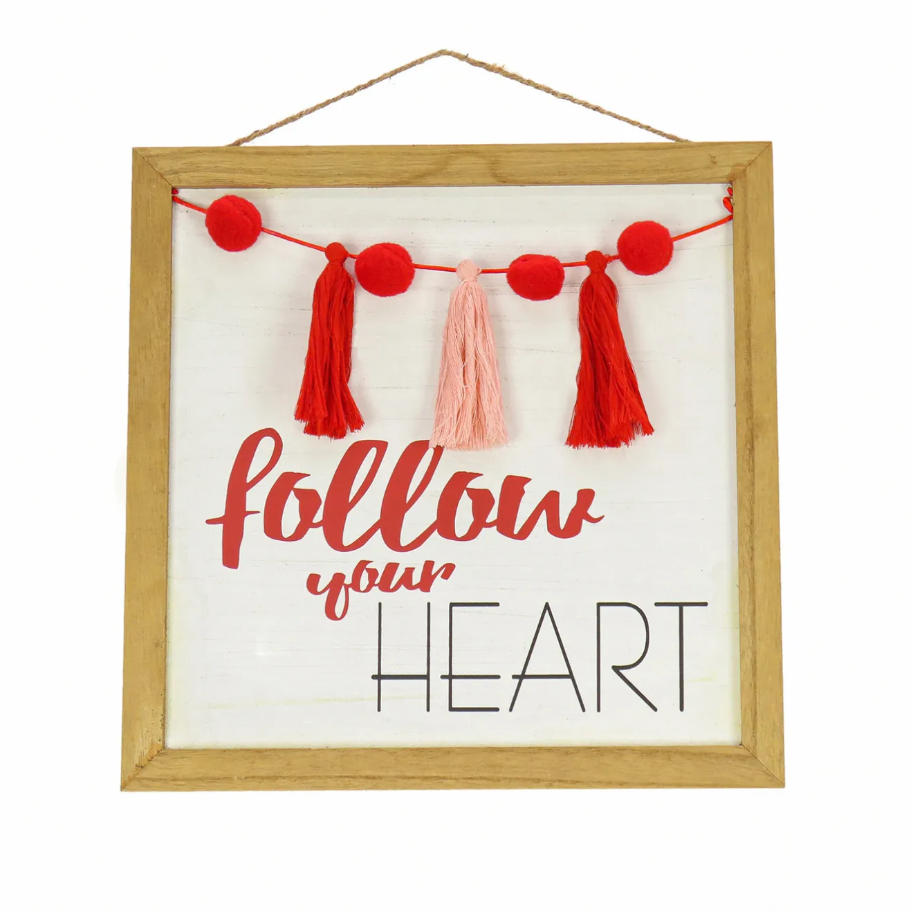 Outlet 13 in. Valentine's 'Follow Your Heart' Hanging Wall Decoration Decorations