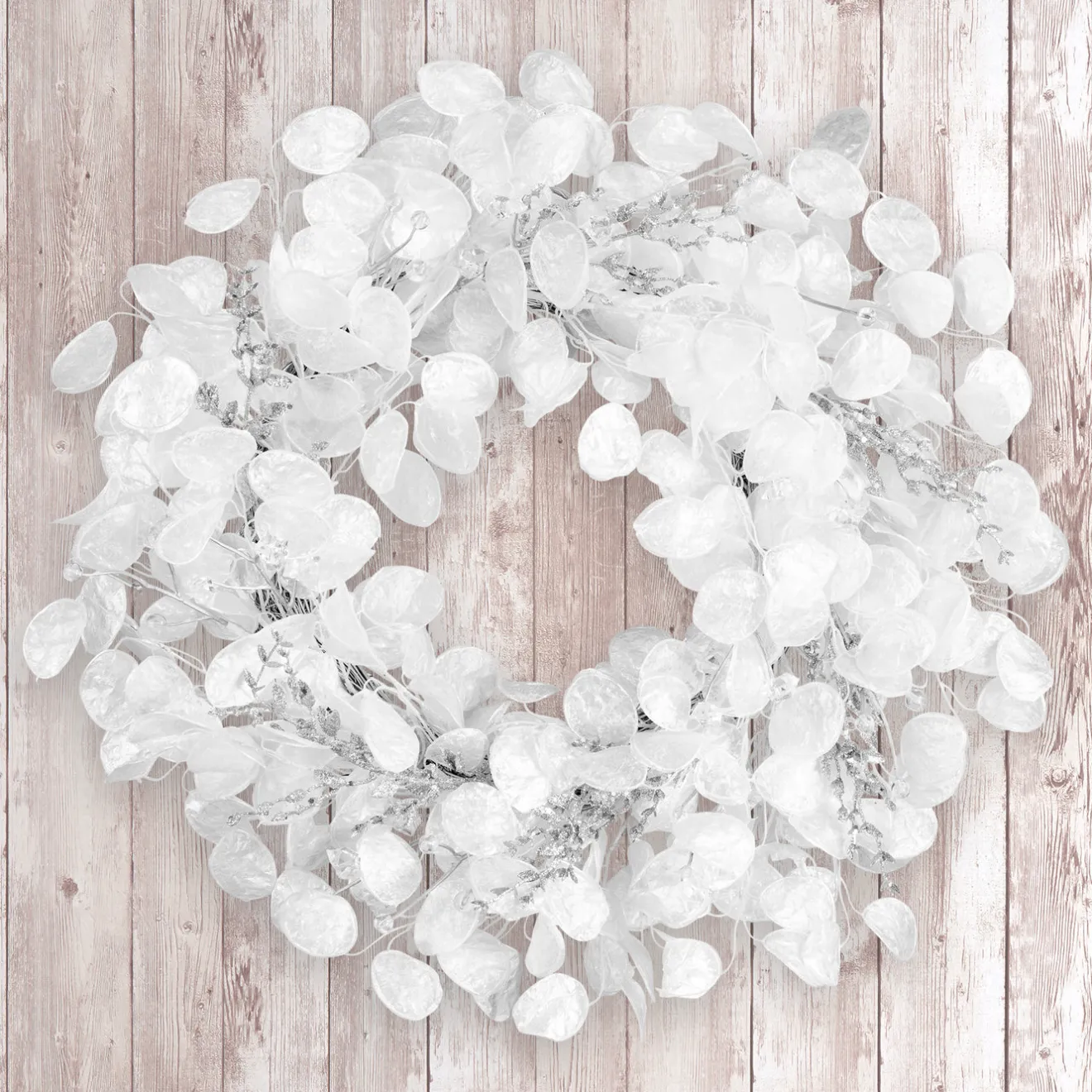 Discount 24 in. Winter Frost White Wreath 21-24 Inch Christmas Wreaths