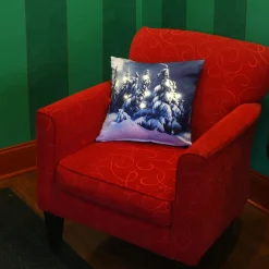 Hot 17 in. Winter Scene Pillow with LED Lights Pillows & Throws