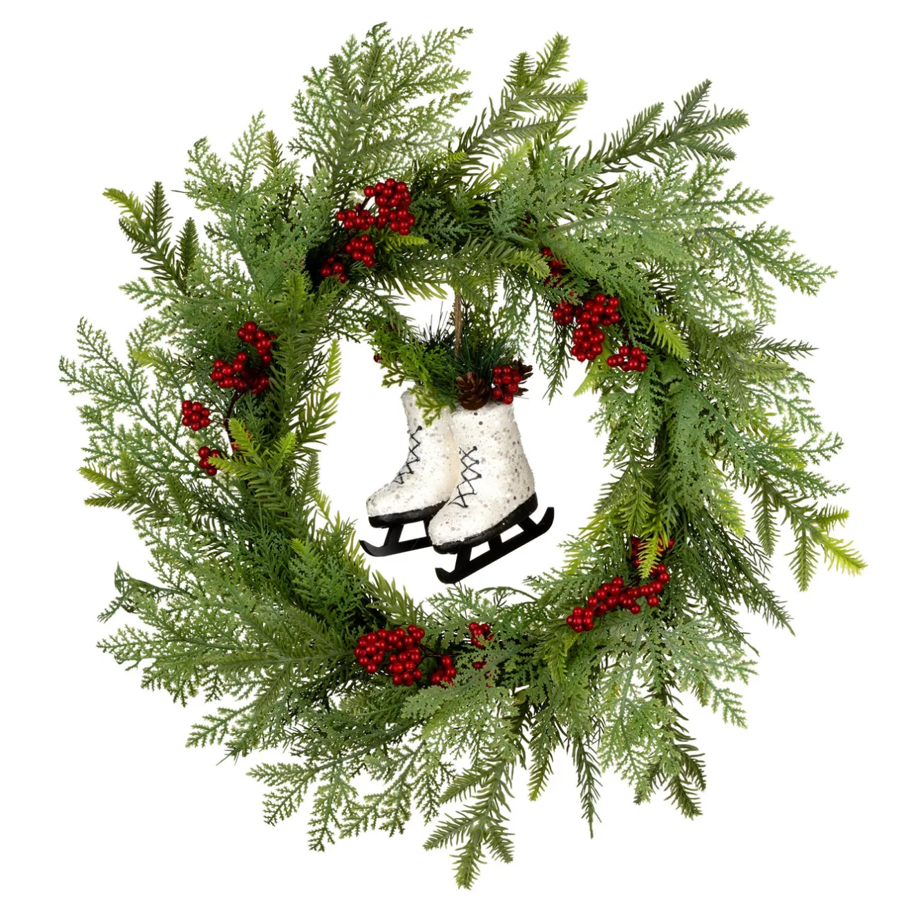 Hot 22 in. Winter Skates Wreath 21-24 Inch Christmas Wreaths