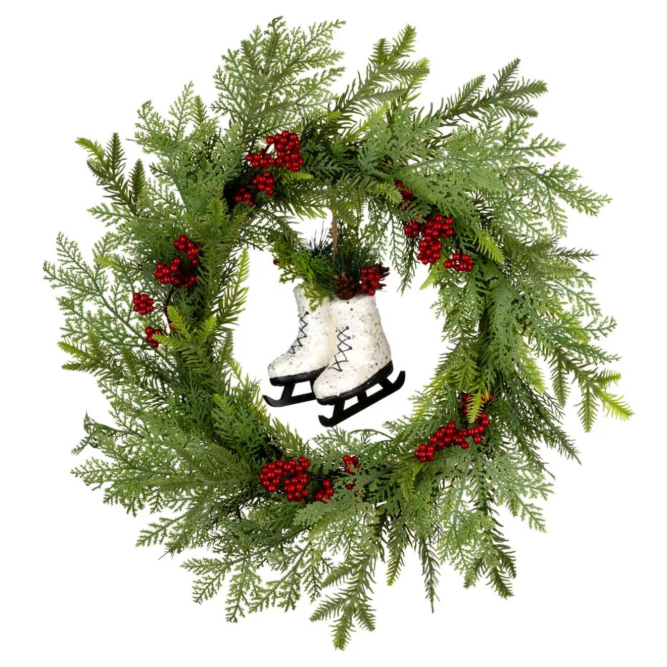 Hot 22 in. Winter Skates Wreath 21-24 Inch Christmas Wreaths