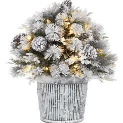 Best 22 in.Pre-Lit Snowy Chiwaw Basin Tree with LED Lights Pre-Lit|Full