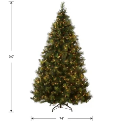 Outlet 9ft. Pre-Lit Carolina Pine Tree with Clear Lights with 900 Clear Lights Full|Pre-Lit