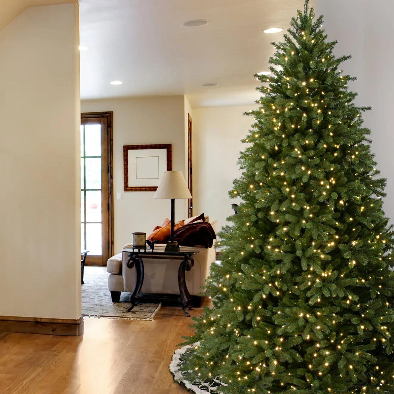 9ft. Pre-Lit Jersey Fraser Fir Tree with Clear Lights Full|Pre-Lit