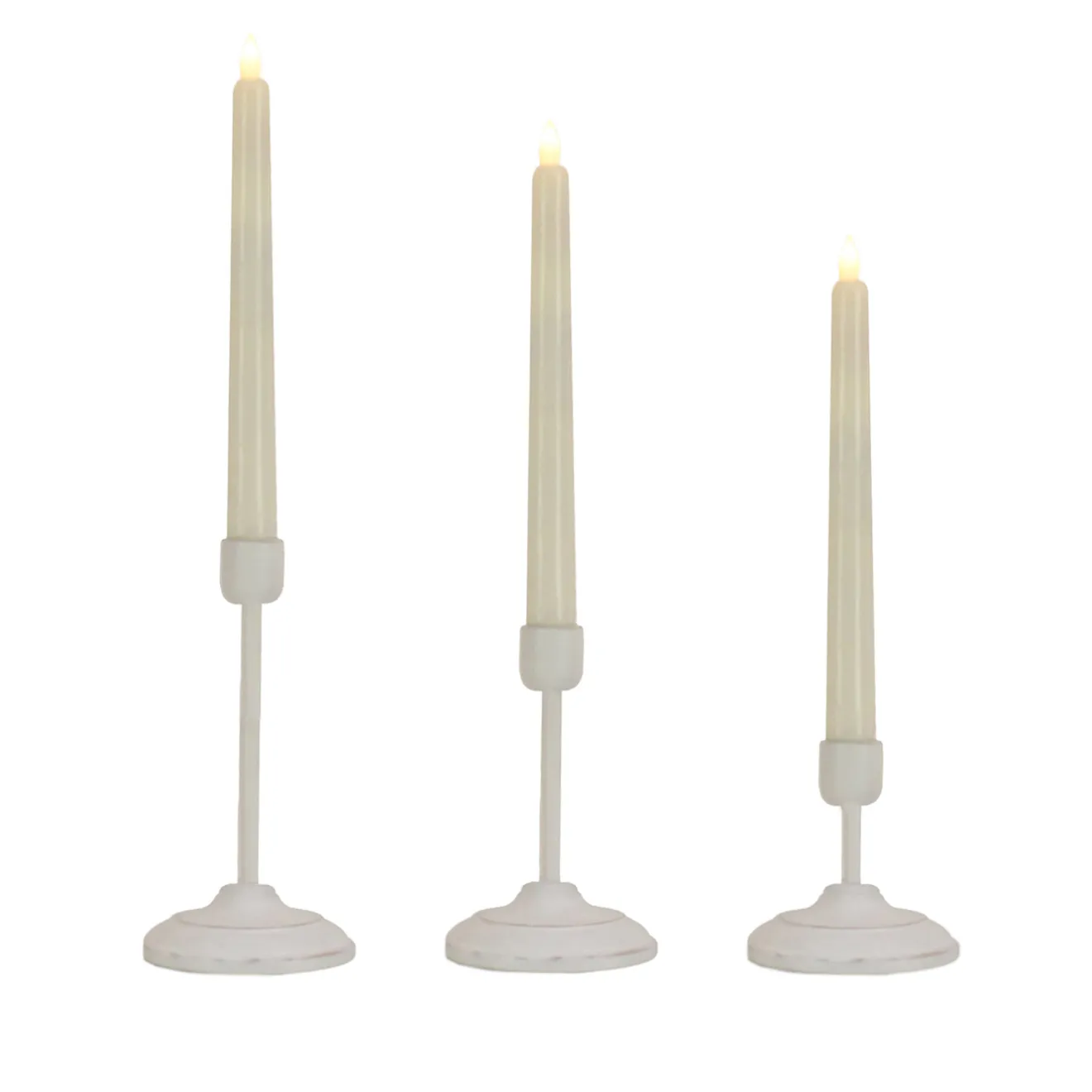 Clearance HGTV Home Collection Flameless Heritage Candle Set, White Base Decorative Accents