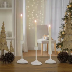 Clearance HGTV Home Collection Flameless Heritage Candle Set, White Base Decorative Accents