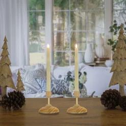 Best HGTV Home Collection Flameless Heritage Candle Pair, Natural Base Decorative Accents