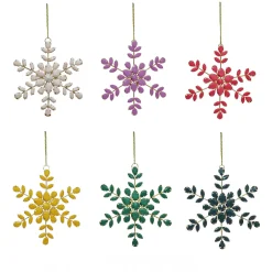 Online 6-Piece HGTV Home Collection Beaded Snowflake Ornaments Tree Ornaments