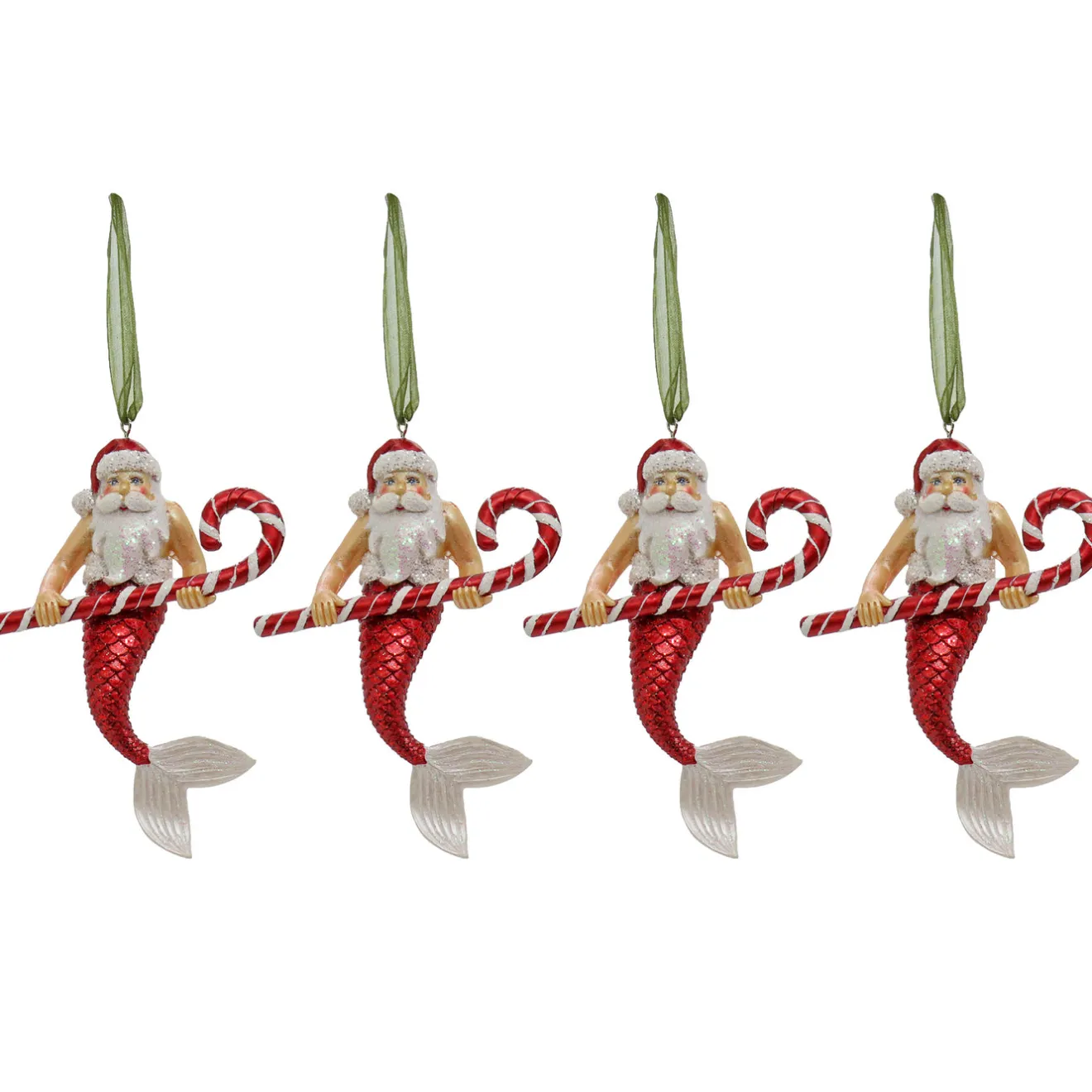 New 4-Piece HGTV Home Collection Santa Merman Ornaments Tree Ornaments