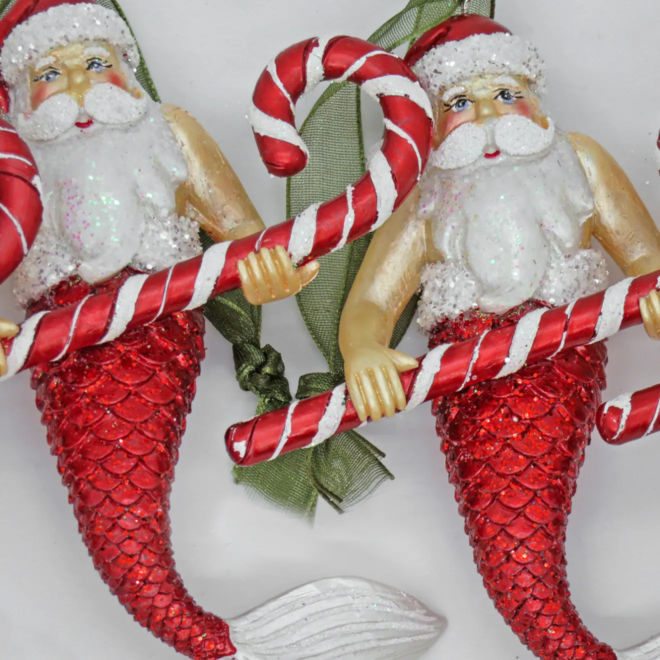 New 4-Piece HGTV Home Collection Santa Merman Ornaments Tree Ornaments