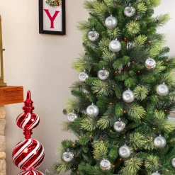 Best 6-Piece Shatterproof Glittering Silver Ornaments Tree Ornaments