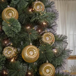 Outlet 6-Piece Shatterproof Glittering Gold Ornaments Tree Ornaments