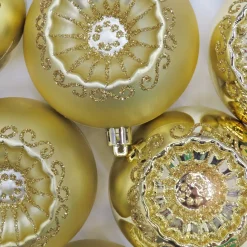 Outlet 6-Piece Shatterproof Glittering Gold Ornaments Tree Ornaments