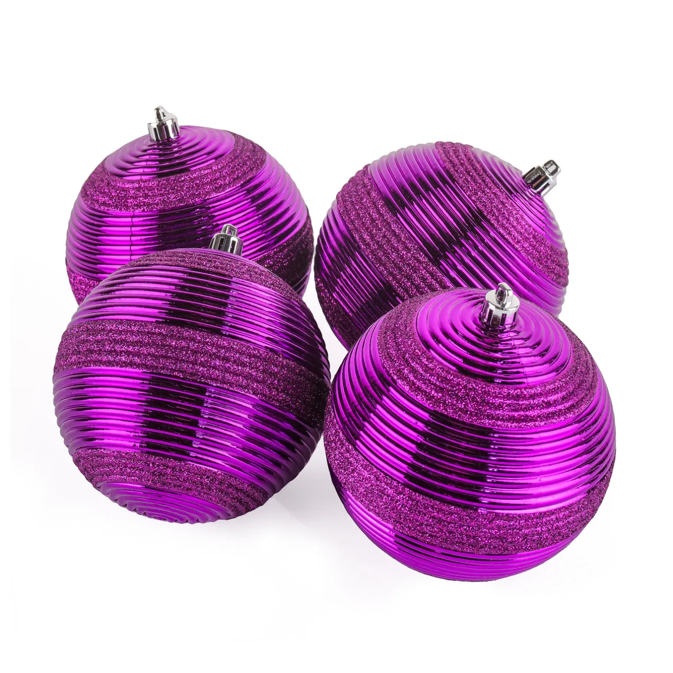 Clearance 4-Piece Shatterproof Swirling Purple Ornaments Tree Ornaments