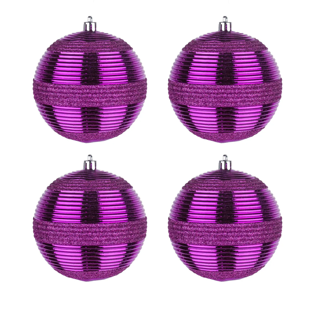 Clearance 4-Piece Shatterproof Swirling Purple Ornaments Tree Ornaments