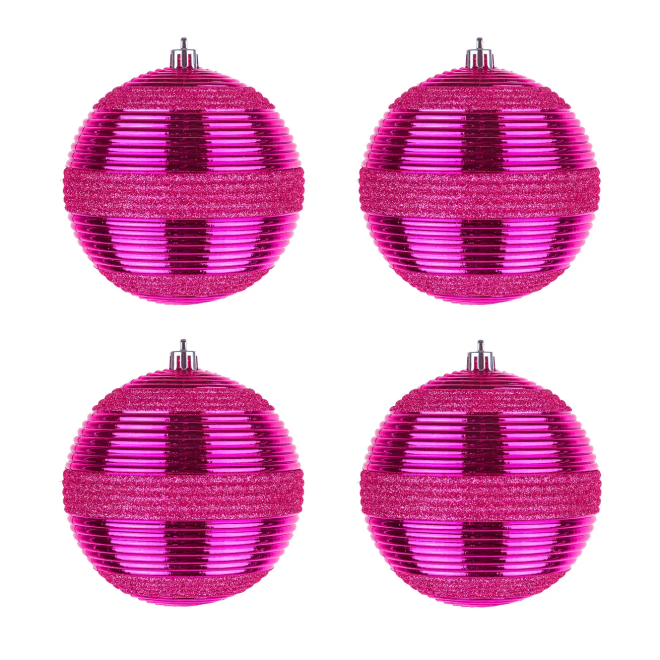 Clearance 4-Piece Shatterproof Swirling Pink Ornaments Tree Ornaments