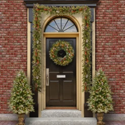 Online Pre-Lit Frosted Berry Assortment with 2 Entrance Trees, 1 Wreath, 2 Garland Assortment Bundles