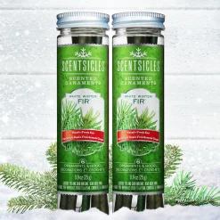 Discount Scented Ornaments, 2 Pack- 6ct Bottle, White Winter Fir, Fragrance-Infused Paper Sticks Scentsicles