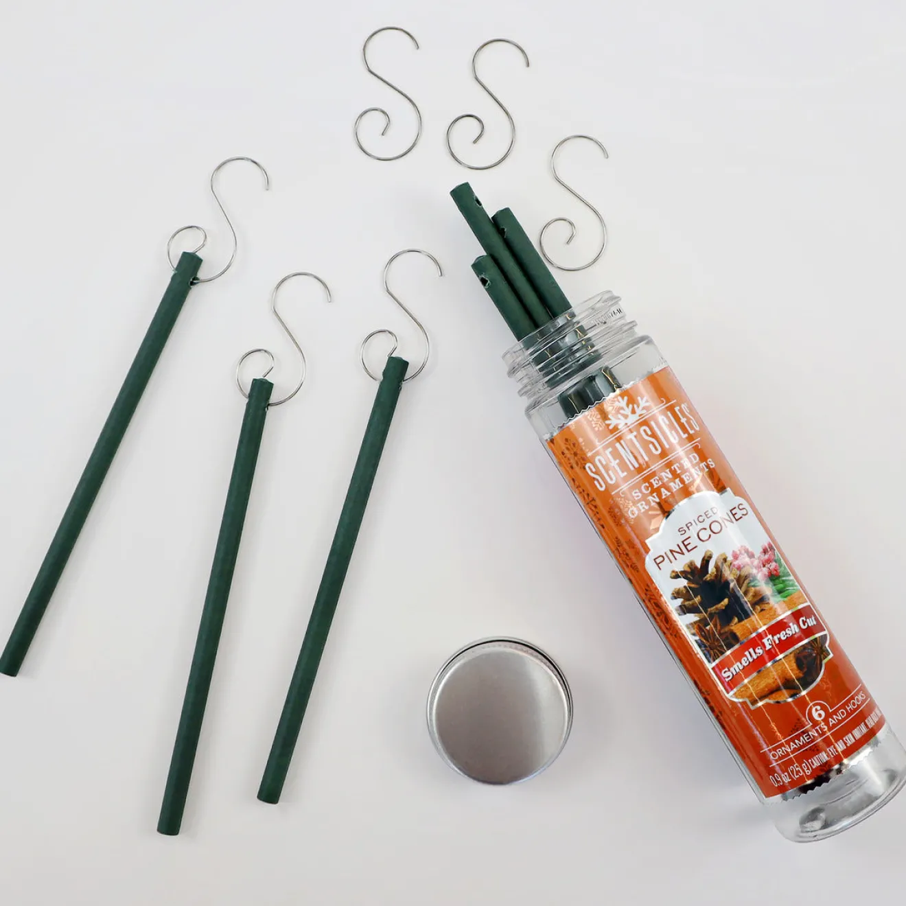 Discount Scented Ornaments, 2-Pack- 6ct Bottle, Spiced Pine Cones, Fragrance-Infused Paper Sticks Scentsicles