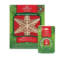 Sale Scentsicles Decorative Ornament, Metal Gold Star, White Winter Fir with Refill Scentsicles