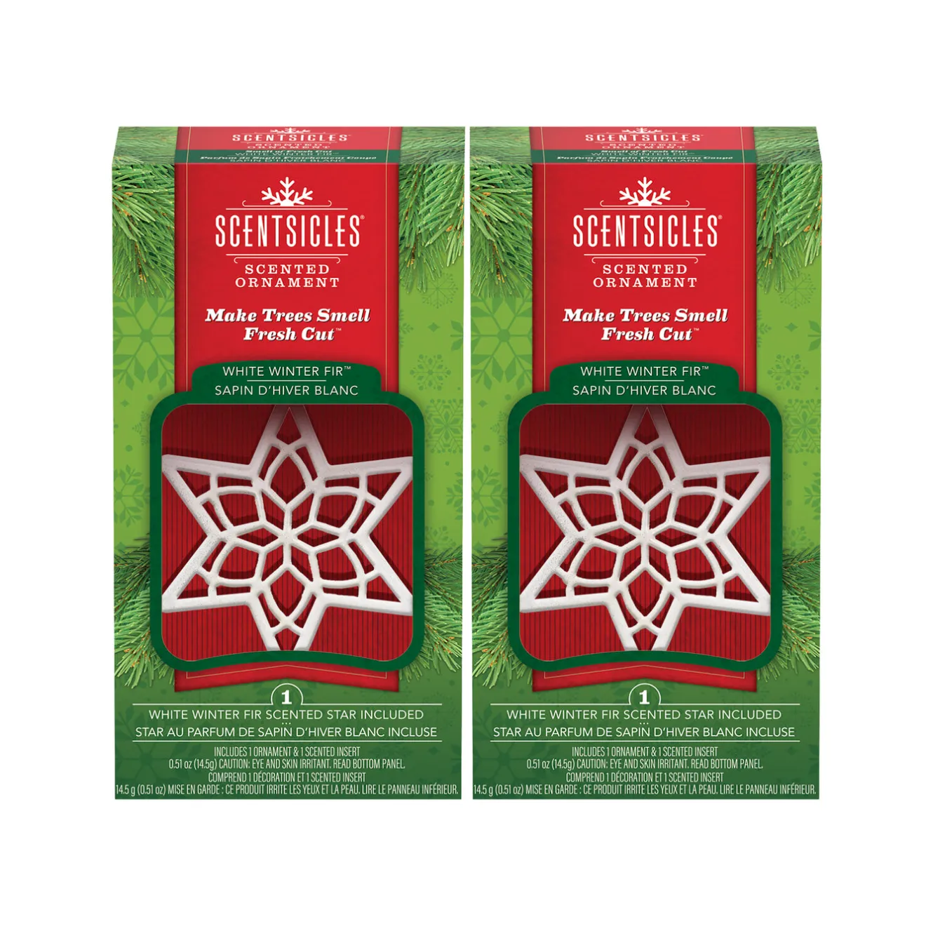 Best Scentsicles, Scented Star Ornament, White Winter Fir, 2-Pack Scentsicles