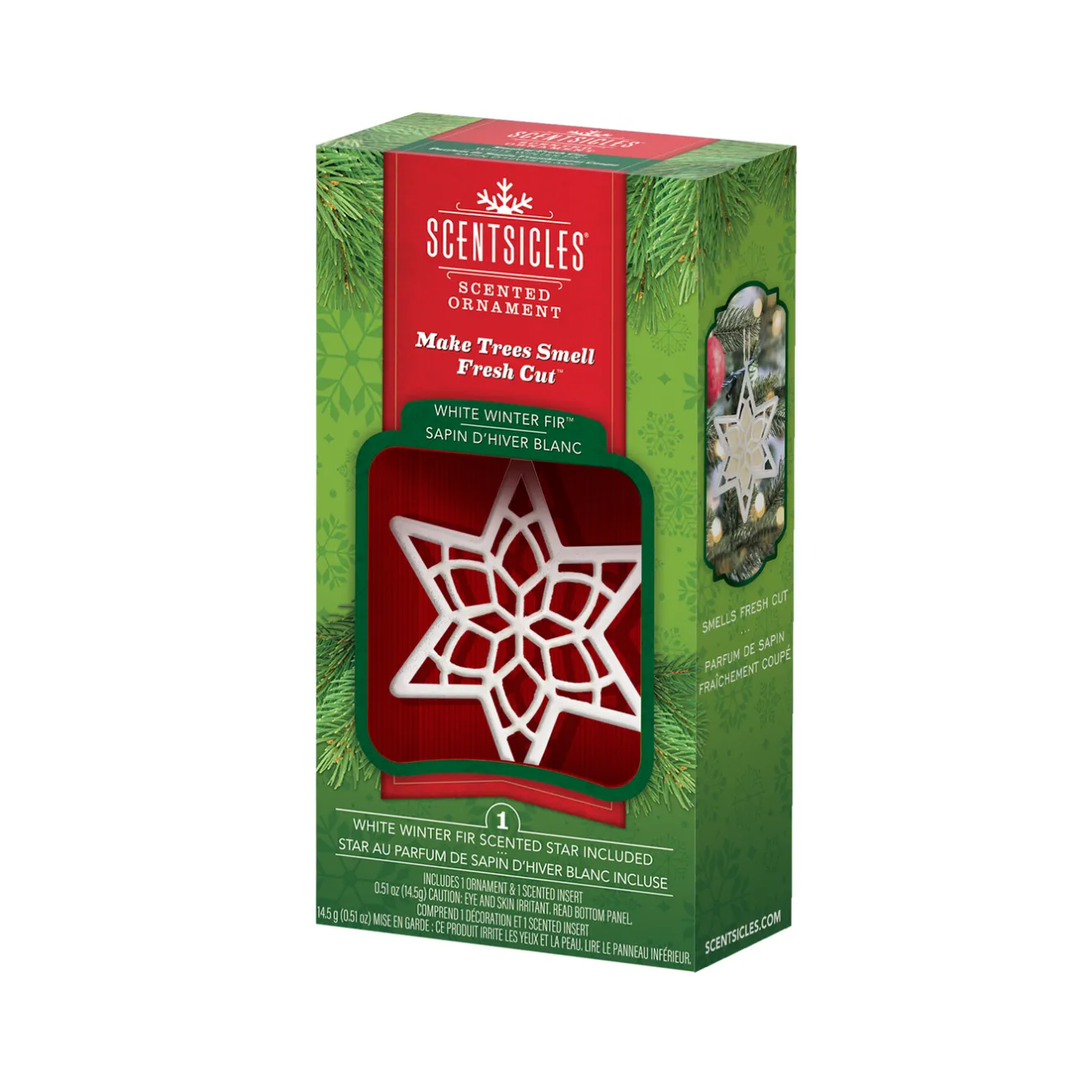 Best Scentsicles, Scented Star Ornament, White Winter Fir, 2-Pack Scentsicles